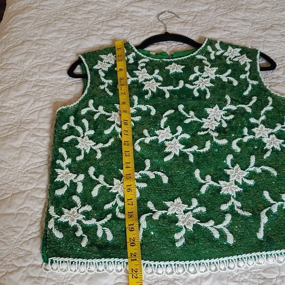 Vintage Sequin and Beaded Top Size L - Picture 12 of 14